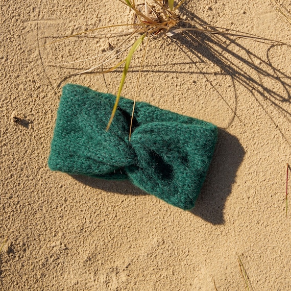 Luxus Stirnband aus Alpaka & Seide I Handgestrickt, Kratzfrei I Premium Winter Ohrenwärmer Damen