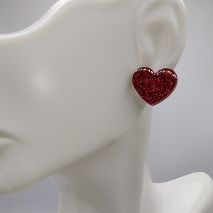 Heart Shaped Resin Stud Earrings - Choose Your Color!
