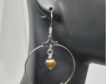 Burgundy Czech Glass Beaded Hoop Earrings - 3 Styles