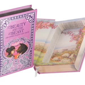 Beauty and the Beast Book Safe: Leather Bound Hollow Book with Magnetic Closure