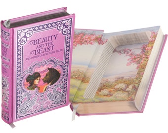 Book Safe - Beauty and the Beast (Magnetic Closure) - Leather bound Hollow Book Safe