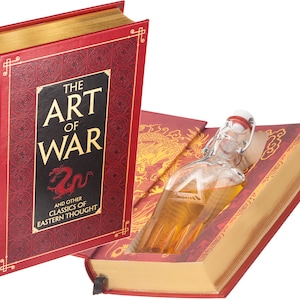 Flask Hollow Book - The Art of War by Sun Tzu (Leather-bound) (Magnetic Closure) (Custom-Etched)