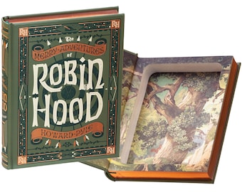 Hollow Book Safe - The Merry Adventures of Robin Hood by Howard Pyle (Leather-bound) (Magnetic Closure)