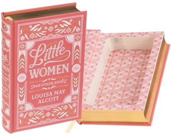 Hollow Book Safe - Little Women de Louisa May Alcott (encuadernado en cuero) (Cierre magnético)