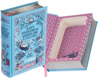 Large Hollow Book Safe - Alice's Adventures in Wonderland di Lewis Carroll (rilegato in pelle) (chiusura magnetica)