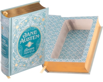 Jane Austen Book Safe – Leather Bound Hollow Book with Magnetic Closure