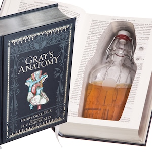 Flask Hollow Book - Gray's Anatomy (Läderinbunden) (Magnetisk stängning) (Specialetsad)