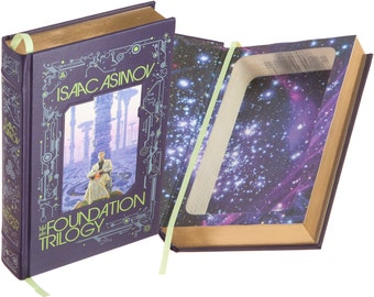 Hollow Book Safe - The Foundation Trilogy by Isaac Asimov (Leather-bound) (Magnetic Closure)