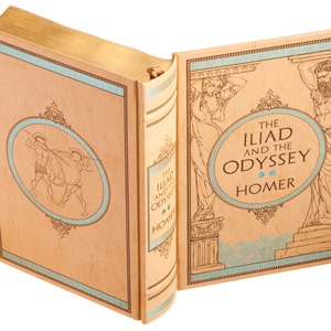 Book Safe The Iliad and the Odyssey by Homer Magnetic Closure Leather bound Hollow Book Safe image 3