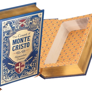 Hollow Book Safe - Hrabia Monte Christo autorstwa Aleksandra Dumasa (Oprawa skórzana) (Zapięcie magnetyczne)