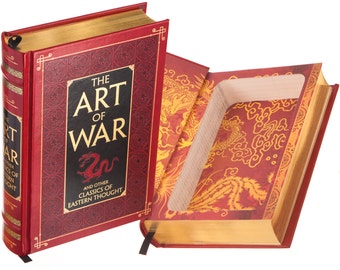 Hollow Book Safe - The Art of War de Sun Tzu (encuadernado en cuero) (Cierre magnético)