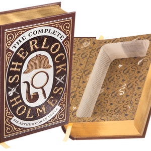 Hollow Book Safe - Sherlock Holmes autorstwa Sir Arthura Conana Doyle'a (oprawa skórzana) (zapięcie magnetyczne)