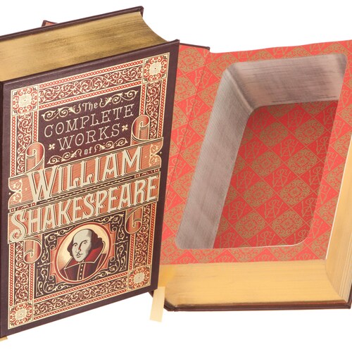 William Shakespeare Secret Storage Book Box Stash Box  Faux Leather Over Wood 