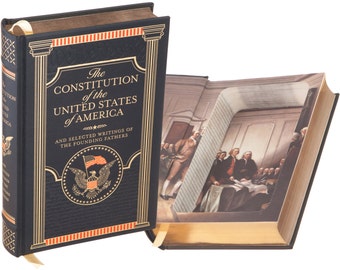 Constitution Book Safe – Leather Bound Hollow Book with Magnetic Closure