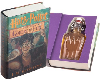 Harry Potter Flask Book: Goblet of Fire, Custom-Etched Flask (Magnetic Closure)