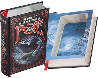 Hollow Book Safe - Edgar Allen Poe, The Complete Tales (Leather-bound) (Magnetic Closure)