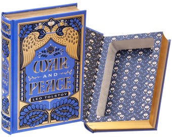 Hollow Book Safe - War and Peace by Leo Tolstoy (Leather-bound) (Magnetic Closure)