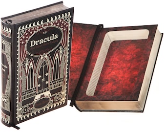 Dracula Book Safe: Leather Bound Hollow Book with Magnetic Closure