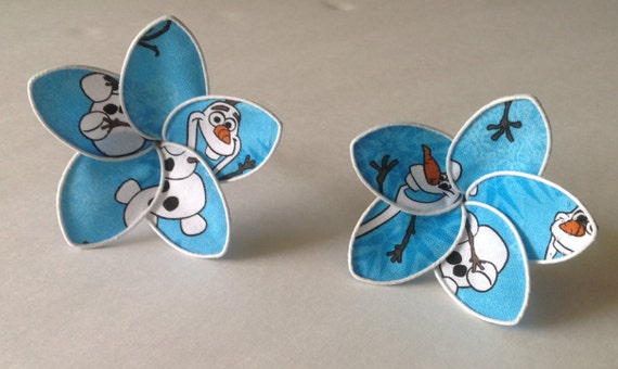 Hawaiian WINTER Wonderland PLUMERIA Fabric Flower SNOWFLAKE SNOWMAN Hair PICK Hawaiian WINTER Wonderland PLUMERIA Fabric Flower SNOWFLAKE SNOWMAN Hair PICK