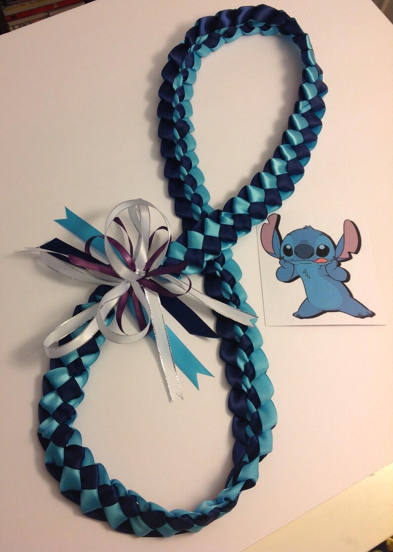 Stitch or Lilo Hawaiian Ribbon LEI School Graduation with | Etsy