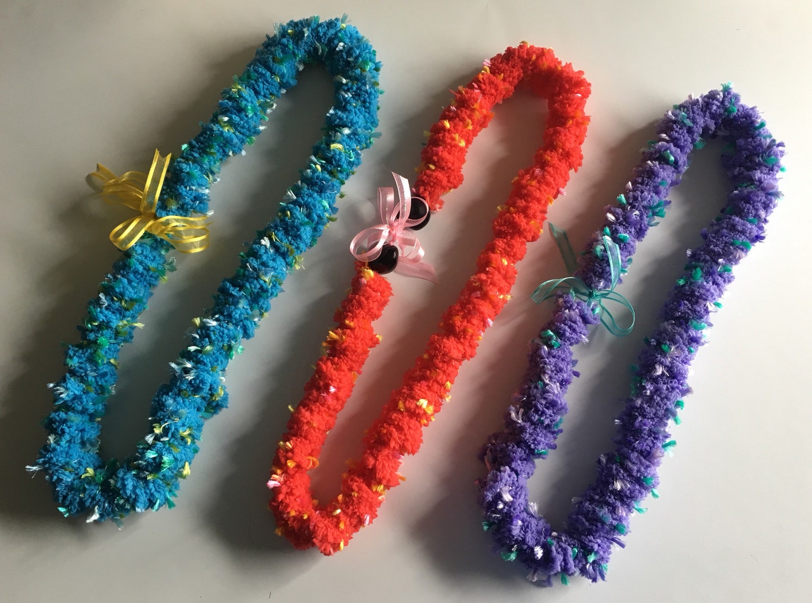 BABY Boy / Girl SOFT Fuzzy Yarn Hawaiian LEI baby Shower Etsy