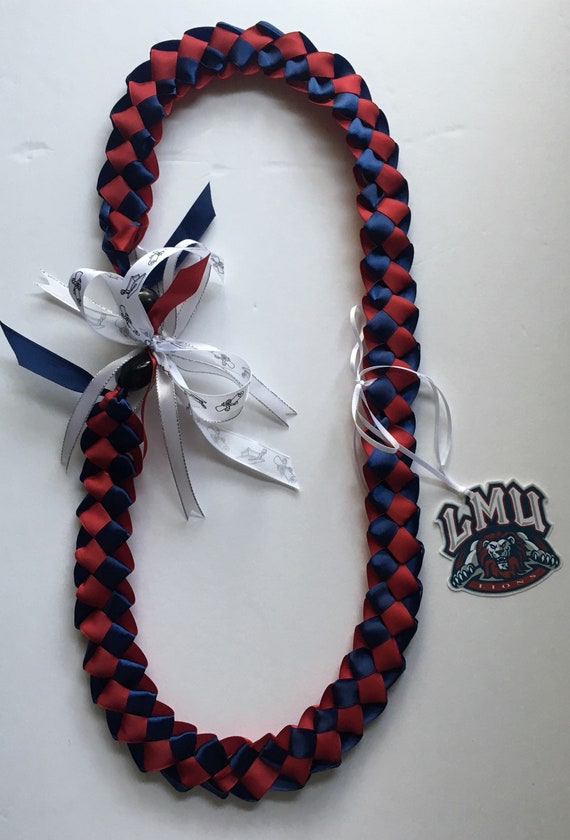 Royal Blue /& Orange Single Ribbon Lei Graduation Luau CSUF Fullerton