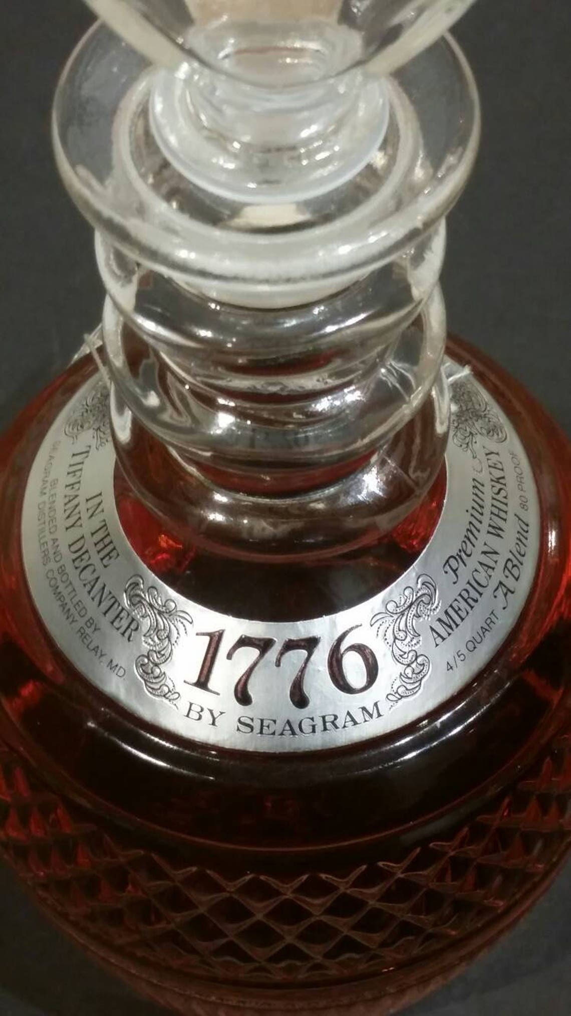 1776 by Seagram in Tiffany & Co Crystal Decanter Unopened Etsy