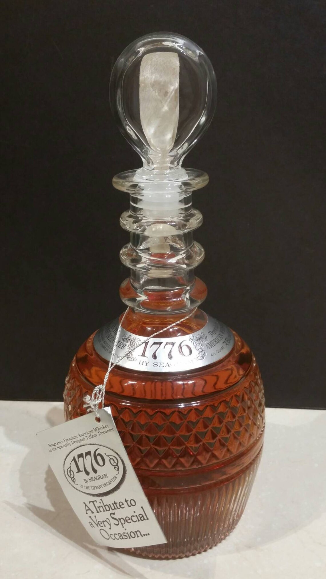 1776 by Seagram in Tiffany & Co Crystal Decanter Unopened Etsy