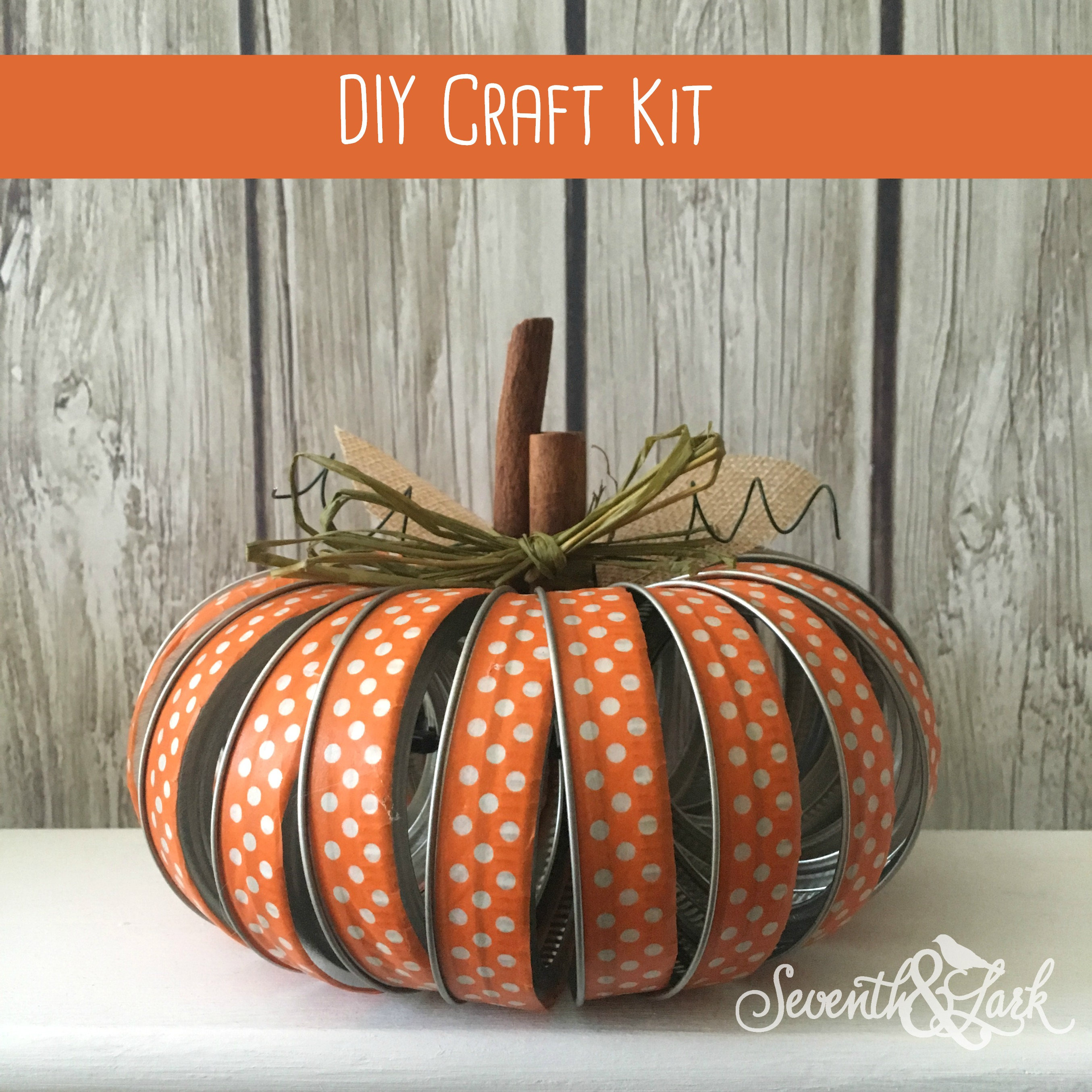 DIY KIT Mason Jar Pumpkin Mason Jar Lid Crafts Fall Etsy