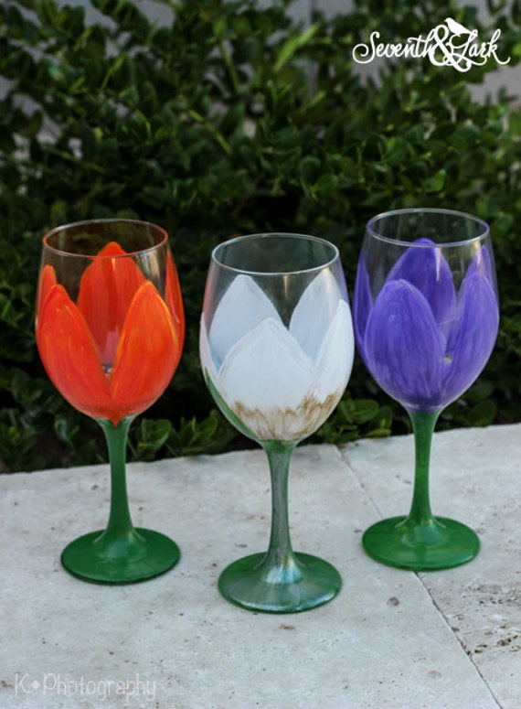 Paint Your Own Wine Glass Diy Kit Craft Kit Create Your Etsy