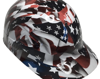 Custom Hydro Dipped American Flag Bump Cap