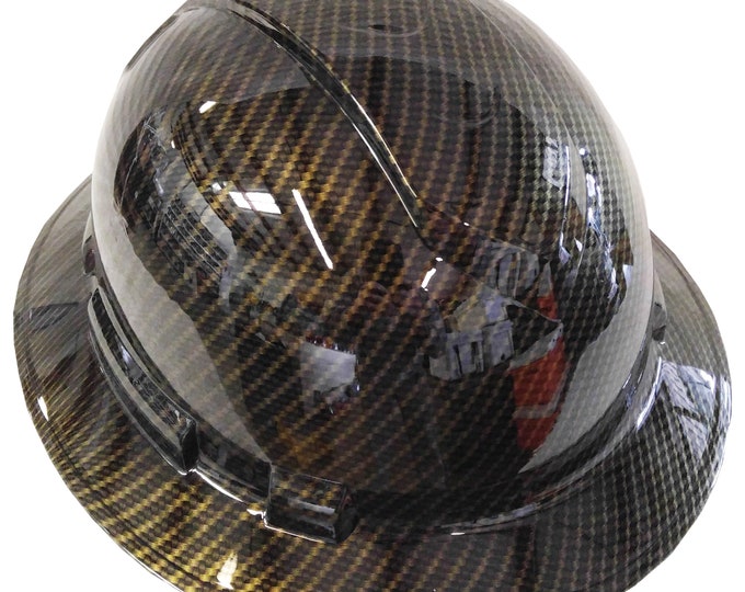 Hard Hat Ridgeline Full Brim Custom Gold Carbon Fiber Hydro Dipped