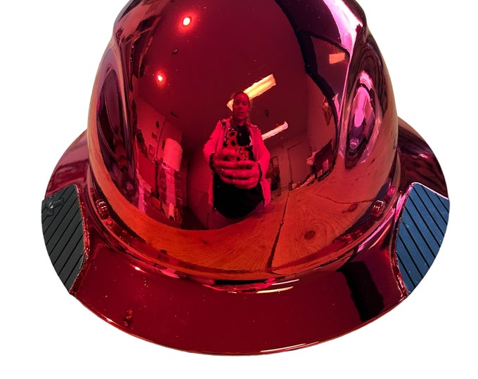 Custom Chrome Kandy Red Lift DAX Carbon Fiber HDC-15KG Full Brim Hard Hat