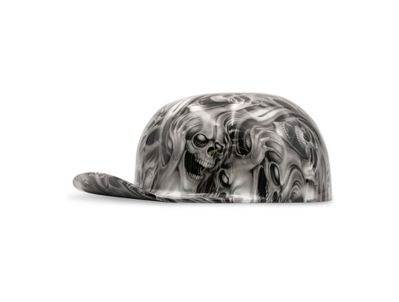 doughboy motorcycle helmet dot Baseball Vintage Half Size Open-Face Helmet for Scooter Moped Cap Street Cruiser Jet Style Certified Automotive and chin strap Custom White No Evil Skulls