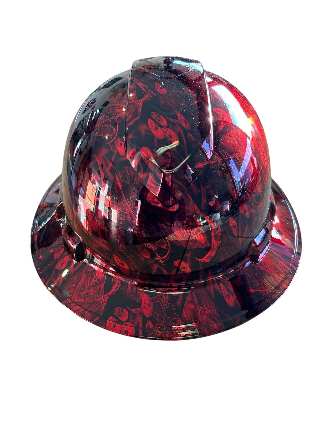 Custom Ridgeline Full Brim Hard Hat Chrome Kandy Red Reaper - Etsy