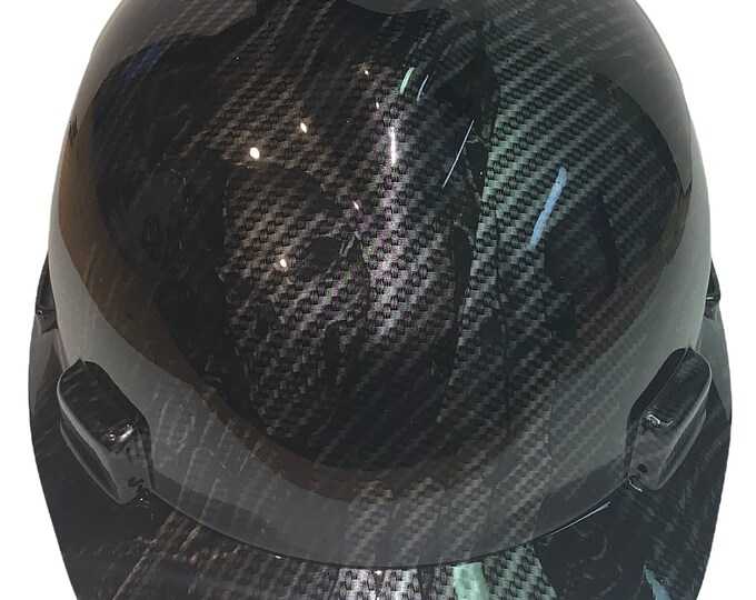 Custom Hard Hat Carbon Fiber American Flags Hydro Dipped MSA V-Gard Cap Style