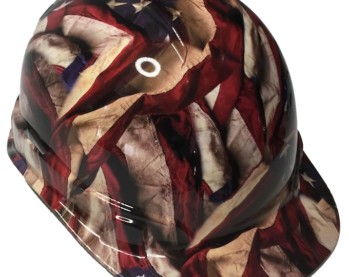 Custom Hard Hat Respect American Flag Cap Style Ridgeline