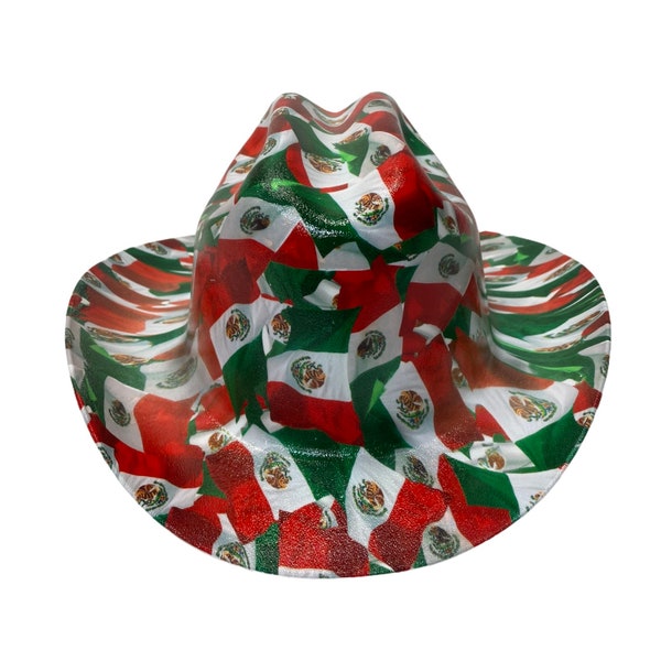 Mexico Flag Pride Mexican Western Outlaw Custom hydro dipped hard hat