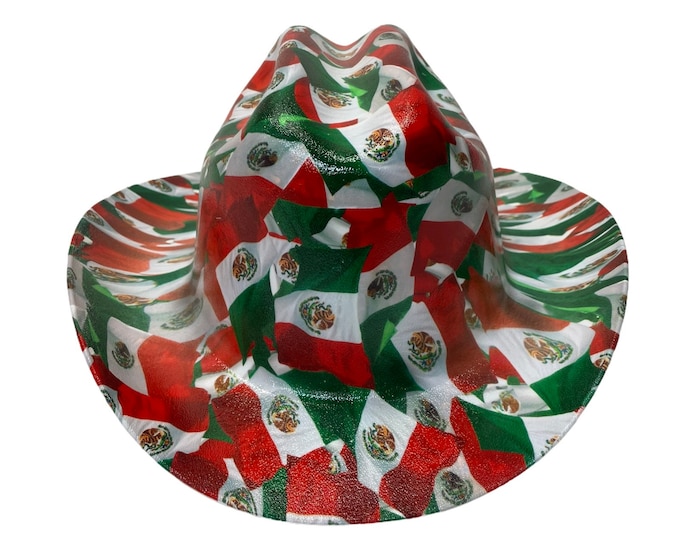 Mexico Flag Pride Mexican Western Outlaw Custom hydro dipped hard hat