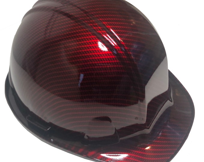 Custom Hard Hat Red Kandy Carbon Fiber Hydro Dipped SL Series Cap Style