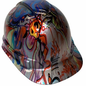 Custom Hydro Dipped Colored Graffiti Ridgeline Cap Style Hard Hat