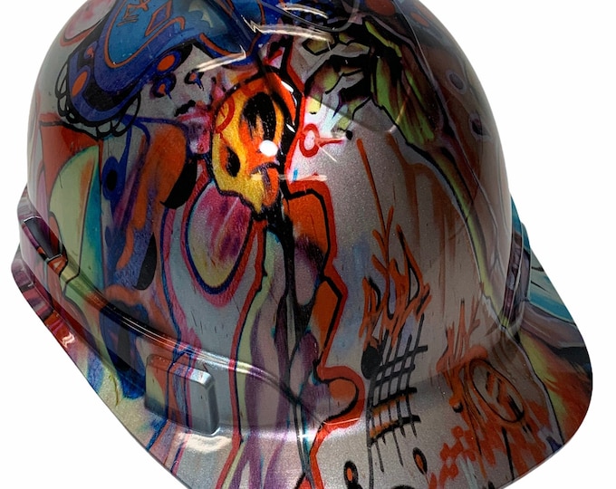 Custom Hydro Dipped Colored Graffiti Ridgeline Cap Style Hard Hat