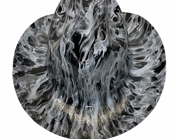 Custom Western Outlaw Hard Hat Scorching Hot Flames  Cowboy Hat