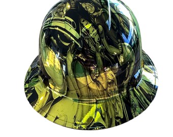 Custom Ridgeline Full Brim Hard Hat Chrome Gold Naughty Boy
