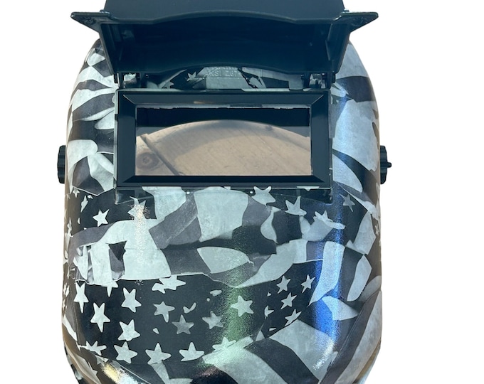 Hydro Dipped Custom Welding Helmet  WHP100 White Midnight Flags