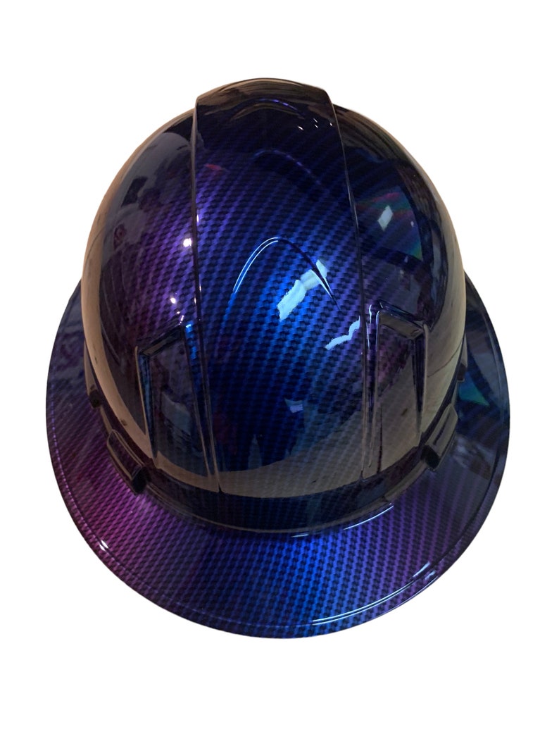 Custom Hard Hat Ridgeline Full Brim Purple Blue 2 Toned Translucent ...
