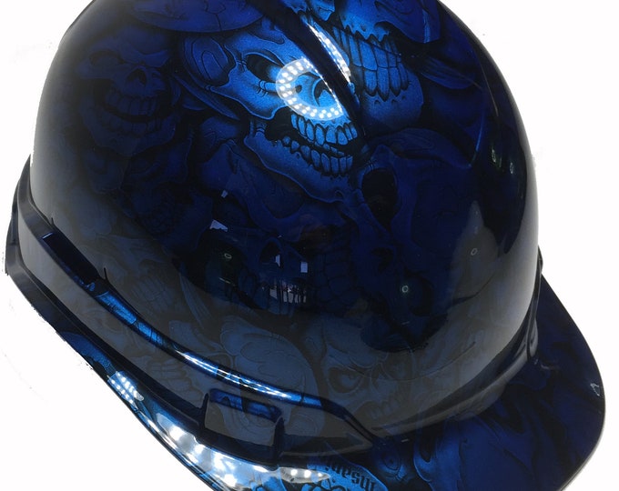 Custom Hard Hat Speedway Blue Insanity Skulls Cap Style Ridgeline