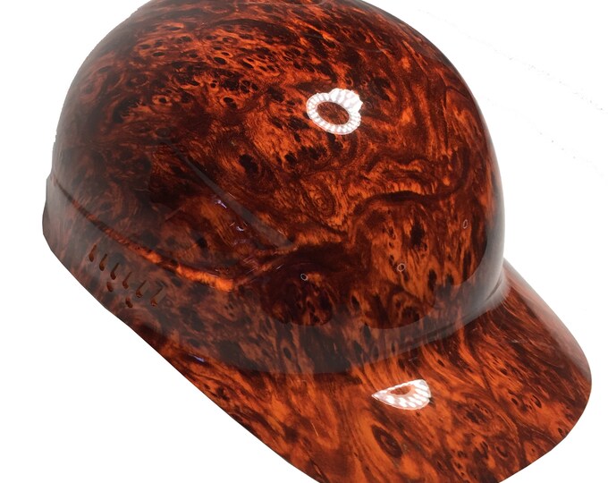 Custom Hydro Dipped Orange Burlwood Bump Cap