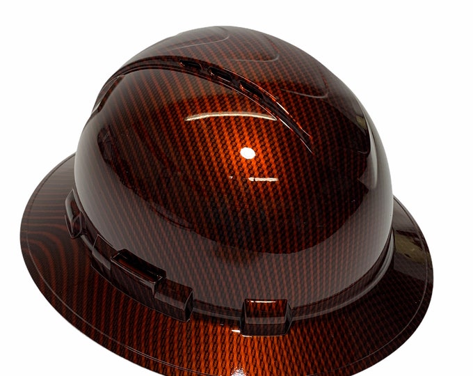Custom Hard Hat Vented Copper Kandy Carbon Fiber Hydro Dipped Full Brim Ridgeline