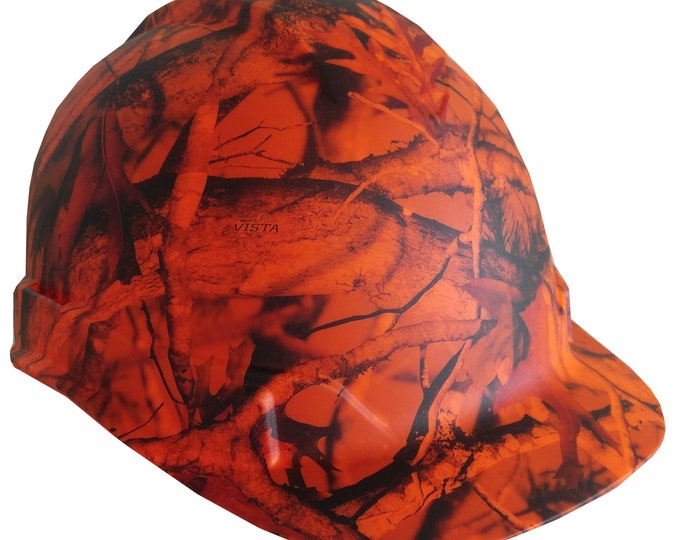 Custom Hard Hat Hi Vis Orange Vista Camo Cap Style Ridgeline